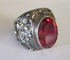 Vintage Ussr Silver 875 Russian Super Ring Awesome Ruby