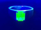 Men s Sterling Uranium Glass Ring Emerald Cut Green Unisex 925 Silver
