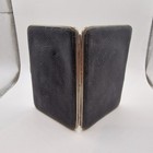Edwardian Ladies Leather Purse   Silk Lined Embroidered Card Case Steel Vintage