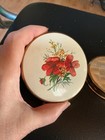 2 Vintage Unused Compacts Mother Of Pearl Flowers Powder Vanity Lot