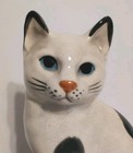 Vintage Cat Porcelain Bookend Takahashi Crackle Statue Staffordshire Style Japan