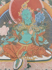 Tibetan Buddhism 21 Goddess Green Tara Rupa Hand Painted Thangka Nepal 18  X 27 