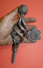 Wrought Iron Fence railing Post Topper Finial  Woven Basket By Blacksmith In Usa