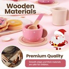Kids Wooden Tea Party Set For Little Girls Toddler Pretend Play Food Kitchen    