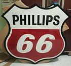 Phillips 66 White Pure Porcelain Enamel Heavy Metal Sign  Double Side