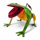 Whimsical Frog Watering Can     Hand-painted Metal Garden Decor  14 