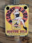 Weeklyhouse Cigar Box Guitar Acoustic Electric 3 String  Lucky Lady Motor Oil