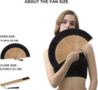 8 27  Hand Held Bamboo Silk Folding Fan Foldable  Chinese japanese Charming