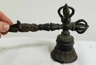 Antique Cast Bronze Tibetan Chinese Phurba Kila Buddhist Ritual Bell Vajra