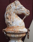 Antique Primitive Architectural Home Cast Iron Horse Head Hitching Post Column