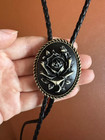 Antique Flower Bolo Tie For Men Vintage Wedding Necklace Western Cowboy Necktie