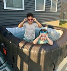 Relxtime 73x73 Inch Portable Inflatable Hot Tub For 4-6 Person Square Spa black