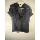 Mare Mare X Anthropologie Collab Ruffled V-neck Buttondown Blouse Large  Ruffle