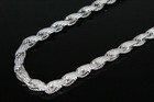 14k Stamped 8mm Ice Out Rope Chain Necklace 64ctw Simulated Diamond Plated
