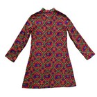 60s Vintage Mod Red Orange Purple Elephant Mini Dress Childrens Kids