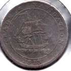 1813 - Nova Scotia - Sailing Ship -    Penny - Superfleas - Ns-21-a2