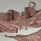 Victoria s Secret Dream Angels Pink Satin Push-up Underwire Bra Set 38ddd