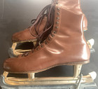 Vintage Riedell 291 By Red Wing Brown Leather Ice Skates Men s 10 M Canada Made