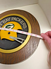 Vintage Round Green Bay Packers Helmet 3d Faux Wood Wall Plaque  14  1970 s