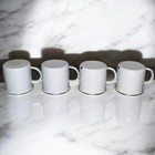 Magnolia Silos Waco  Tx 4p Lot White   Silver Tin Camping Coffee Mugs Cups  x4 
