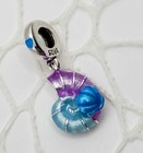 925 Sterling Silver Colorful Nautilus Shell Charm Pendant For Bracelet  necklace