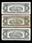 1963  2 Legal Tender Red Seal Note Us Currency Two Dollar Bill Lot Of 3