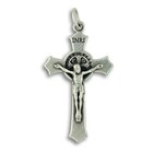 Lot Of 20  1 5  Saint St benedict Silver Rosary Crucifix Cross Pendants - Italy