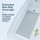 Extra Long Rubber Bath Safety Mat  Gray In-tub Suction Cup Mat