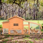 Outdoor Wooden Chicken Coop Nest Box Hen House Poultry Animal Hutch With Wheels