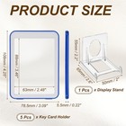 5 Pcs Double Sided Clear Badge Holder Card Protector With Display Stand Blue