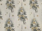 Vtg Christmas Wrapping Paper Gift Wrap Gorgeous Lamp Lantern Gold Green 1950 Nos
