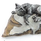 1995 Wolf Lying On Snow Sculpture Signed Ejb