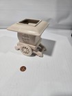 Vintage 1962 Inarco Ceramic Carriage Planter E-550 Beige Donkey Cart Mcm