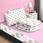 Nesker Zipper Bedding Twin Rainbow Heart Zip Up Bedding Set For Girls And Kid   