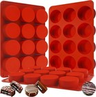 3pcs Chocolate Cover Cookie Silicone Molds  12-cavity Round Cylinder Silicone   