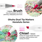 Ohuhu 48 Colors Alcohol Pastel Markers Double Tipped Brush Chisel Sketch Markers