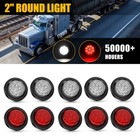 2-inch Red amber white Round 3 Led Marker Lights W  Grommet For Truck Trailer Rv