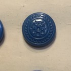 Vintage  Card Of 12    1 2    Blue Medallion Glass Buttons  New old Stock