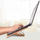 Book Stand Adjustable Bamboo Cookbook Holder Reading Desktop 5 Heights 13x9