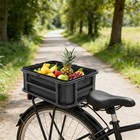 Bicycle Basket  Black Rear Bike Basket With Luggage Net And Basket Inner Liner