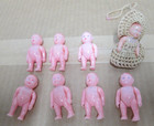 Vintage Renwal Dollhouse Baby Doll No 8 Hard Plastic Movable Arms Legs Lot Of 8