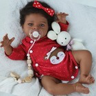 Scom Reborn Baby Dolls Black Girl - 20 Inch African American Newborn Girl Doll
