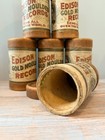 Lot Of 6 Antique Edison Gold Moulded Record Cardboard Tubes With Lids  1 Of 2 