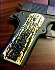 1911 Gun Grips Acrylic  faux  Mammoth Bark Full-size Plus 4 Gold Screws