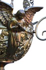 Antique French 19thc Bronze Sanctuary Lamp Chandelier Archangels Religious Rare