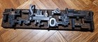 Antique Sort Block Press Print Letters   Digit On Wood Board Wall Art Signed 23 