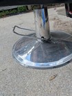 Red Barber Chair Reclining Hydraulic Round Chrome Base W  Footrest  Pick Up Only
