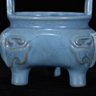 4 5  China Song Dynasty Antique Ru Kiln Beast Face Porcelain Incense Burner