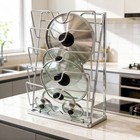 Pot Lid Holder Storage Rack Wall Mounted Pan Cover Organizer Kitchen Accessories