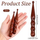 2pcs Brown Wooden Acupoint Massage Pen Set